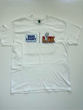 Hanes White Bud Light Super Bowl Graphic Tee